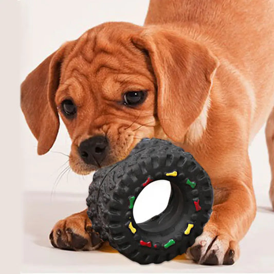 Petits Jouets pour Chiens en Forme de Pneu pour Vocalisation et Jeu
