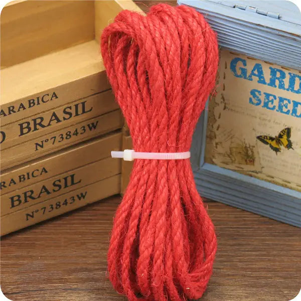 Corde en Jute Colorée pour l'Artisanat DIY et les Jouets pour Chats (10m)