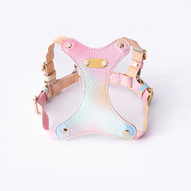 Harnais en Cuir Imperméable Ajustable pour Petits Chiens