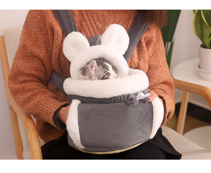 Cute Cat Backpack and Indoor Cat Bed Combo