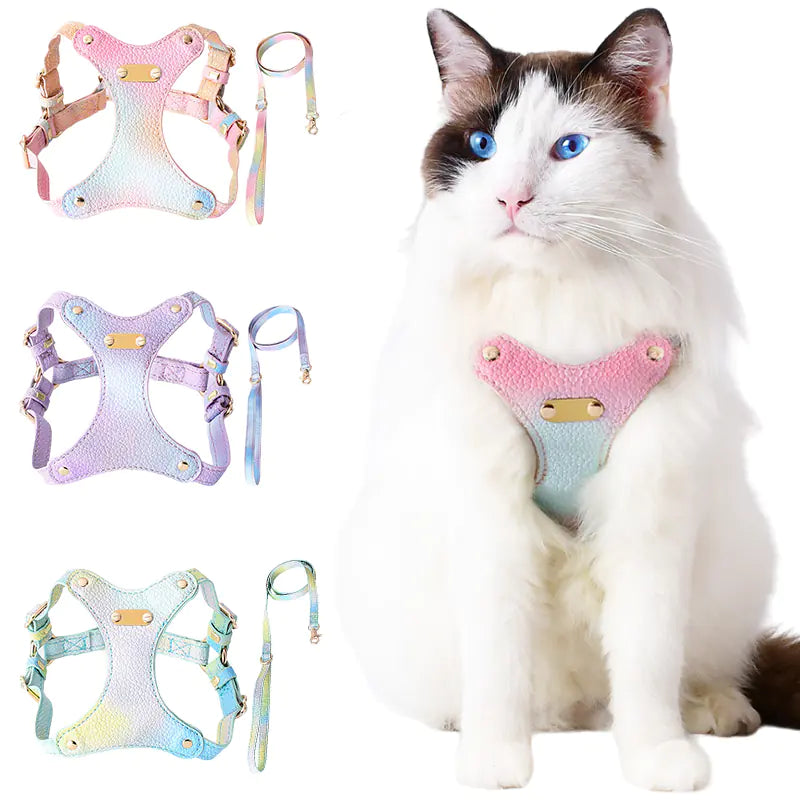 Harnais en Cuir Imperméable Ajustable pour Petits Chiens