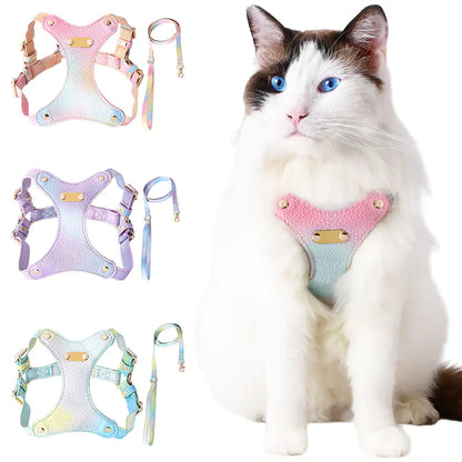 Harnais en Cuir Imperméable Ajustable pour Petits Chiens