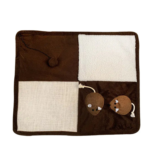 Tapis Griffoir pour Chat avec Jouet à l'Herbe à Chat et Fibre de Sisal