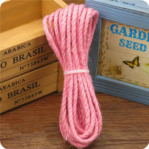 Corde en Jute Colorée pour l'Artisanat DIY et les Jouets pour Chats (10m)