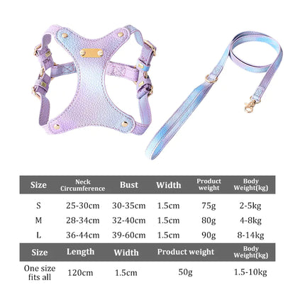 Harnais en Cuir Imperméable Ajustable pour Petits Chiens
